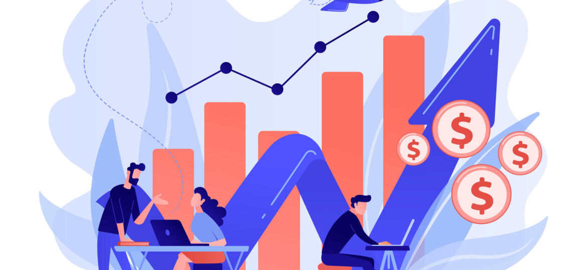 Sales growth concept vector illustration.