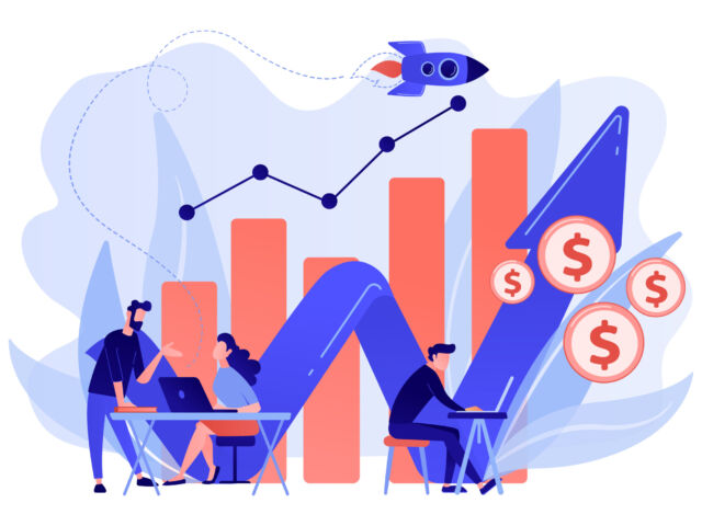 Sales growth concept vector illustration.